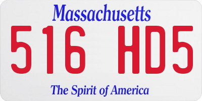 MA license plate 516HD5