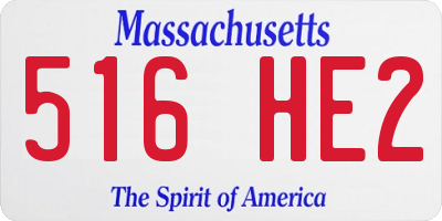 MA license plate 516HE2