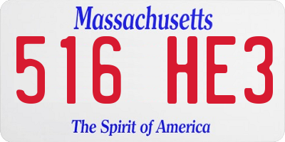 MA license plate 516HE3