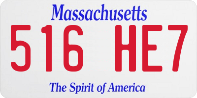 MA license plate 516HE7