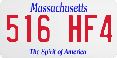 MA license plate 516HF4