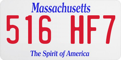 MA license plate 516HF7