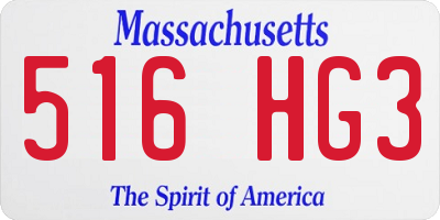 MA license plate 516HG3