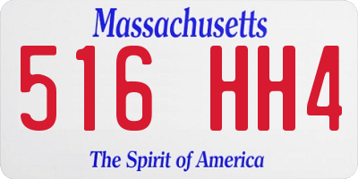 MA license plate 516HH4