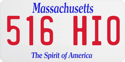 MA license plate 516HI0