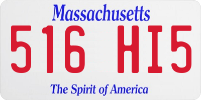 MA license plate 516HI5