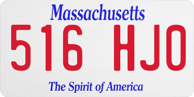 MA license plate 516HJ0