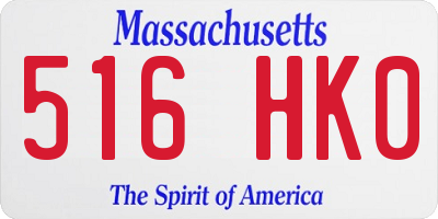 MA license plate 516HK0