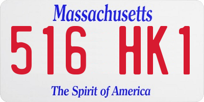MA license plate 516HK1
