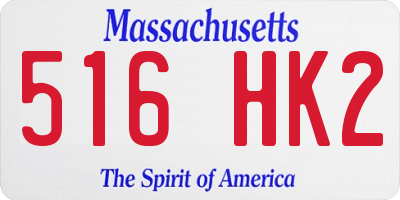 MA license plate 516HK2