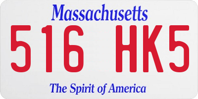 MA license plate 516HK5