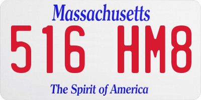 MA license plate 516HM8