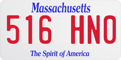 MA license plate 516HN0