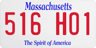 MA license plate 516HO1