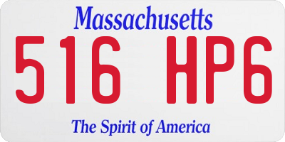 MA license plate 516HP6