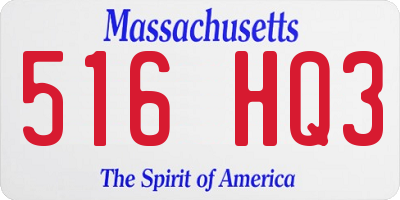 MA license plate 516HQ3