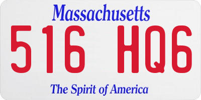 MA license plate 516HQ6