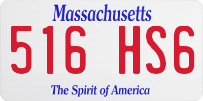 MA license plate 516HS6