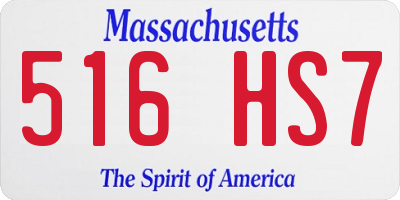 MA license plate 516HS7