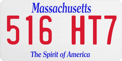 MA license plate 516HT7
