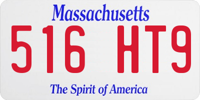MA license plate 516HT9
