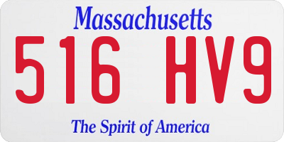 MA license plate 516HV9