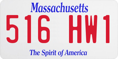 MA license plate 516HW1