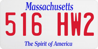 MA license plate 516HW2