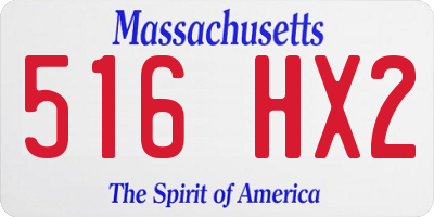 MA license plate 516HX2