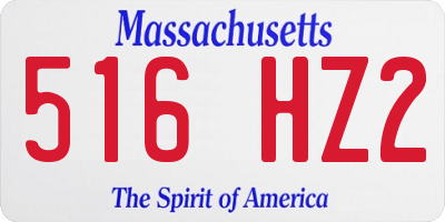 MA license plate 516HZ2