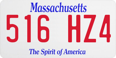 MA license plate 516HZ4