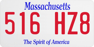 MA license plate 516HZ8