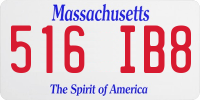 MA license plate 516IB8