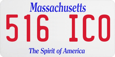 MA license plate 516IC0
