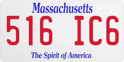 MA license plate 516IC6