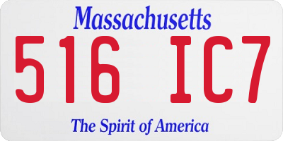 MA license plate 516IC7