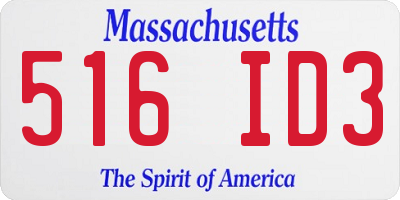 MA license plate 516ID3