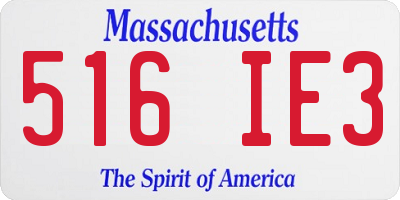 MA license plate 516IE3