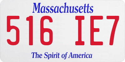 MA license plate 516IE7