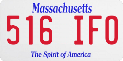 MA license plate 516IF0