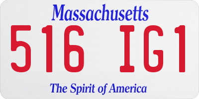 MA license plate 516IG1