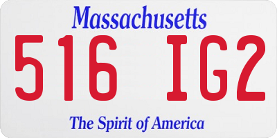 MA license plate 516IG2