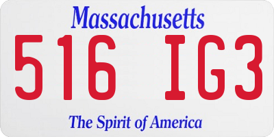 MA license plate 516IG3