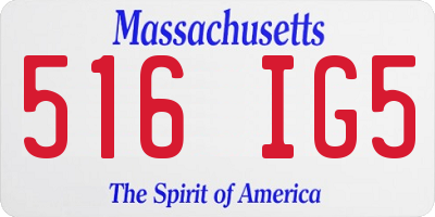 MA license plate 516IG5