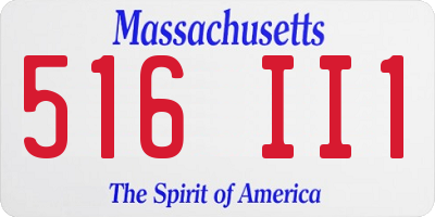 MA license plate 516II1