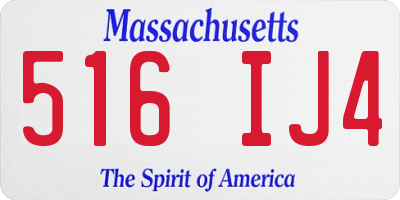 MA license plate 516IJ4