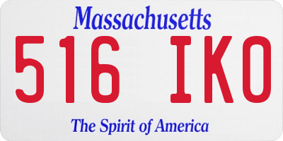 MA license plate 516IK0