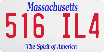 MA license plate 516IL4