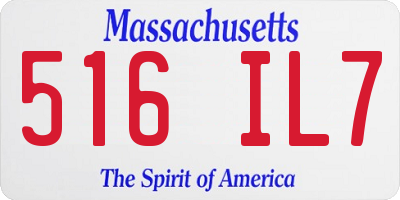 MA license plate 516IL7