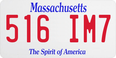 MA license plate 516IM7